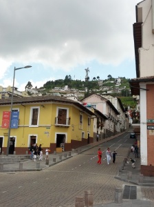 One of the prettier streets in Quito - nice to have someone tell you where the nice views are!